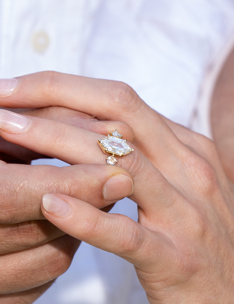 Woman wearing the Antique Dutch Marquise Truly Custom Ring